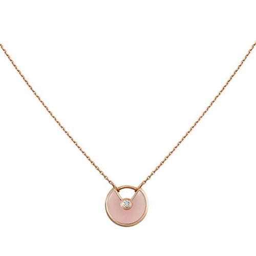 [Leaves]AMULETTE ROSE GOLD PINK MOP NECKLACE