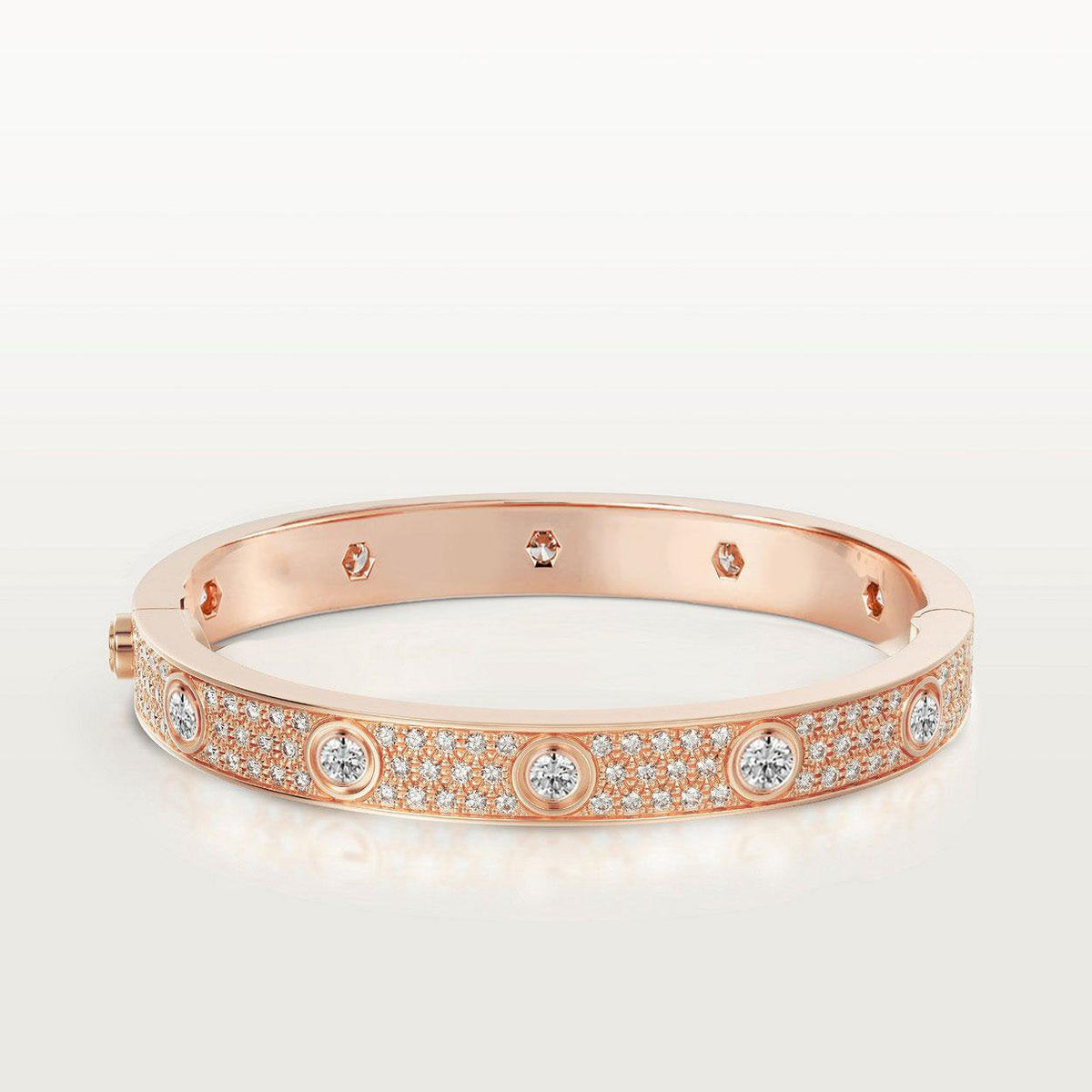 [Leaves]LOVE BRACELET 6.1MM DIAMOND-PAVED 10 BIG DIAMONDS