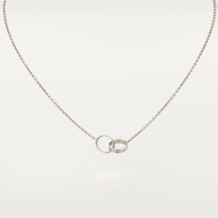 [Leaves]LOVE NECKLACE PINK GOLD AND SILVER