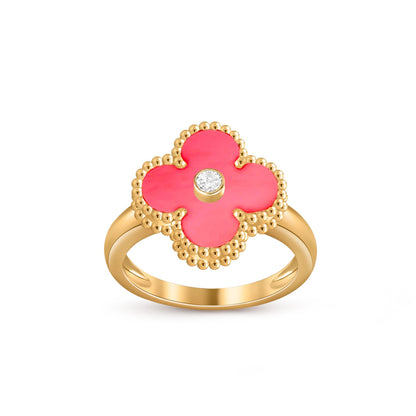 [Leaves]LUCKY CLOVER DIAMOND-ACCENT GOLD RING COLLECTION
