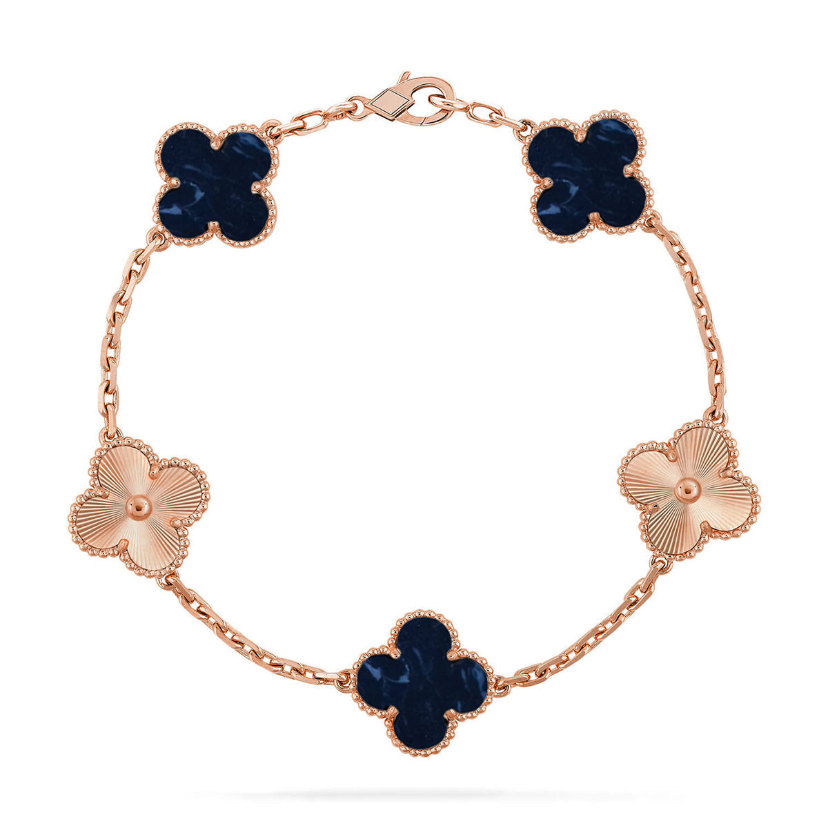 [Leaves]LUCKY CLOVER 5-MOTIF BRACELET - PIETERSITE COLLECTION