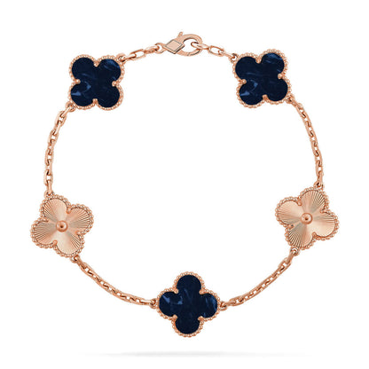[Leaves]LUCKY CLOVER 5-MOTIF BRACELET - PIETERSITE COLLECTION