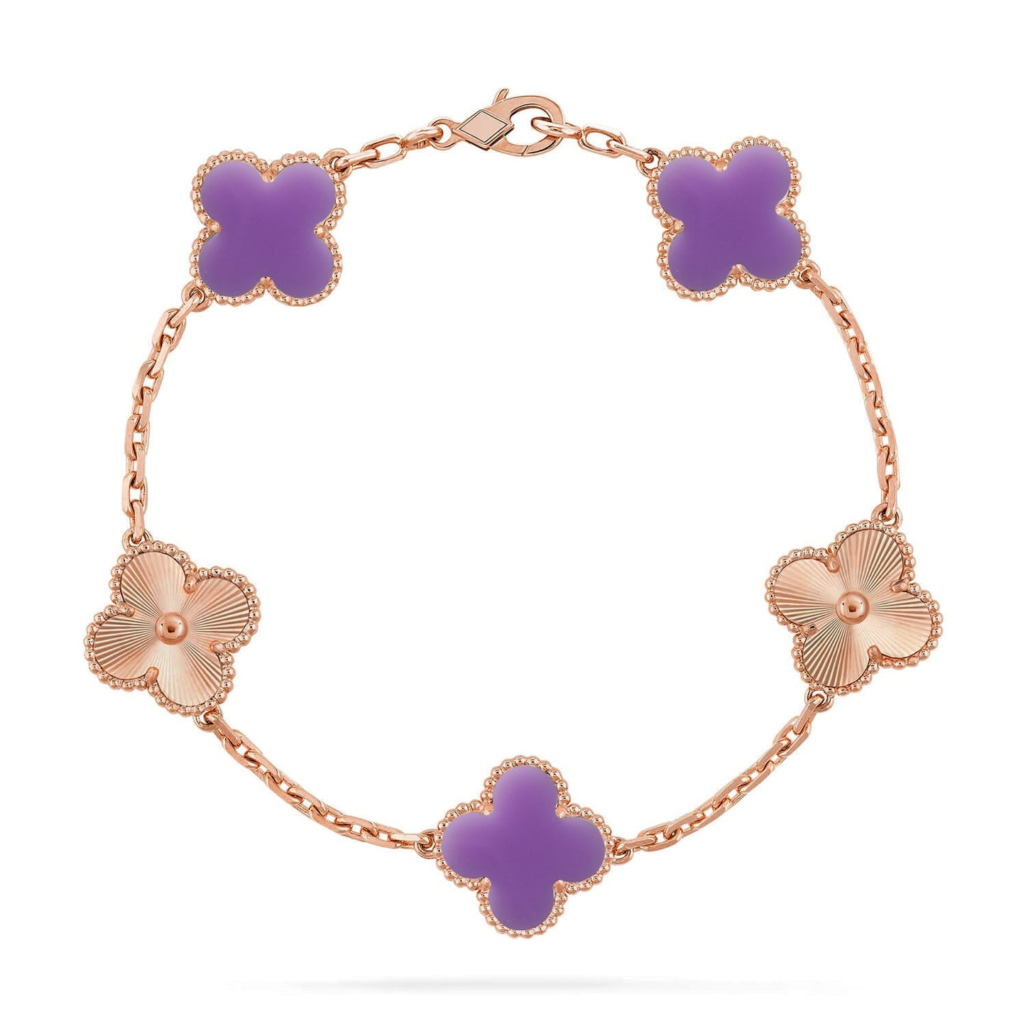 [Leaves]LUCKY CLOVER 5-MOTIF BRACELET - LAVENDER COLLECTION