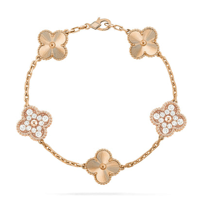 [Leaves]LUCKY CLOVER 5-MOTIF BRACELET - LASER COLLECTION