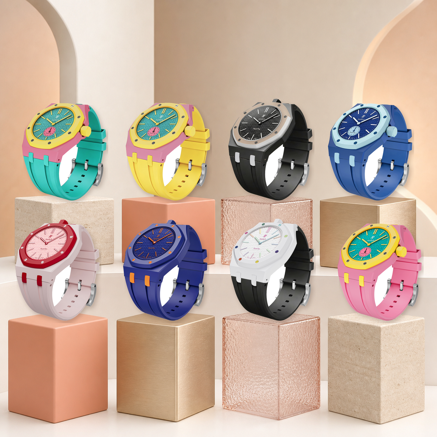 [Leaves]Royal Oak Pop Exclusive Bioceramic Case & Silicone Strap Mix Color