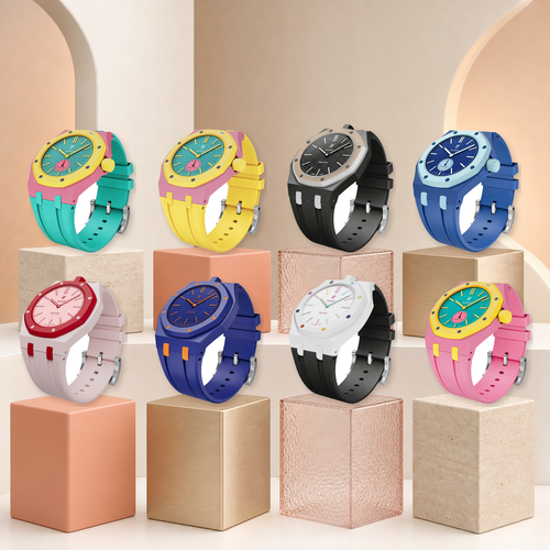 [Leaves]Royal Oak Pop Exclusive Bioceramic Case & Silicone Strap Mix Color