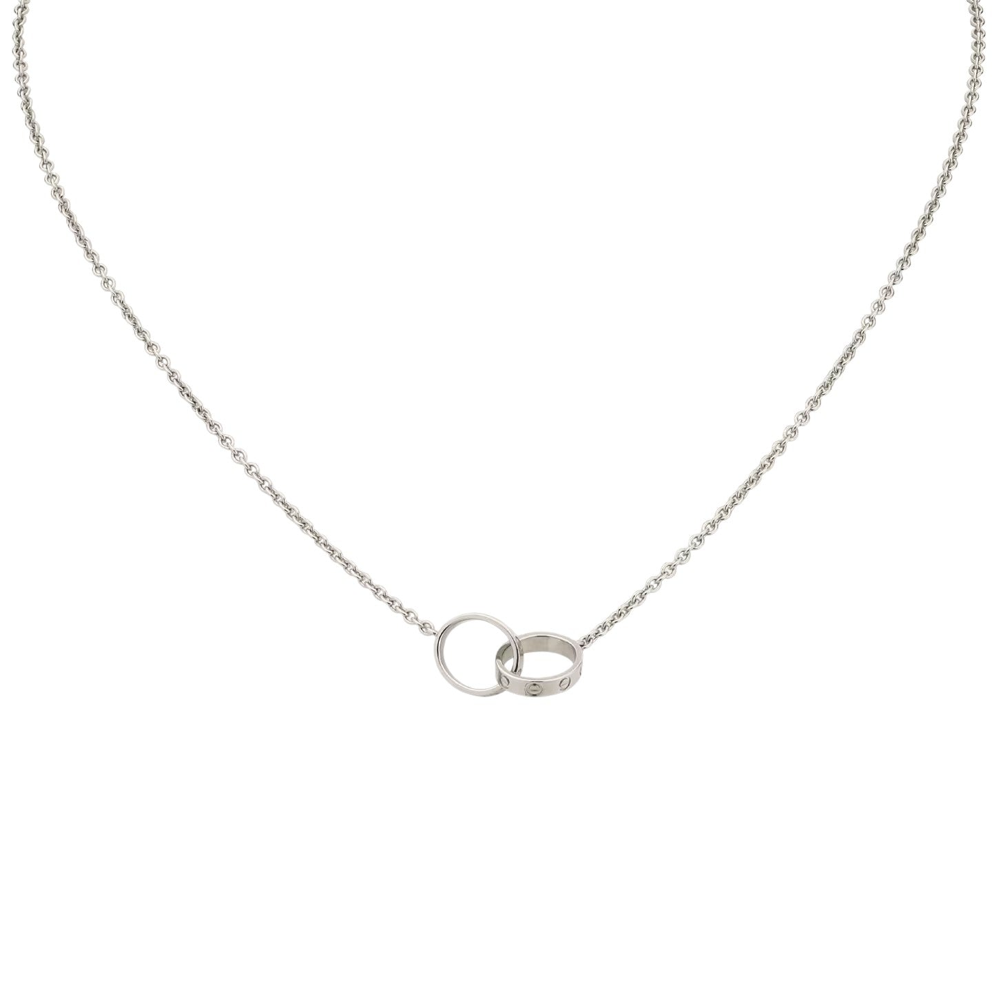 [Leaves]LOVE DOUBLE-RING PENDANT NECKLACE