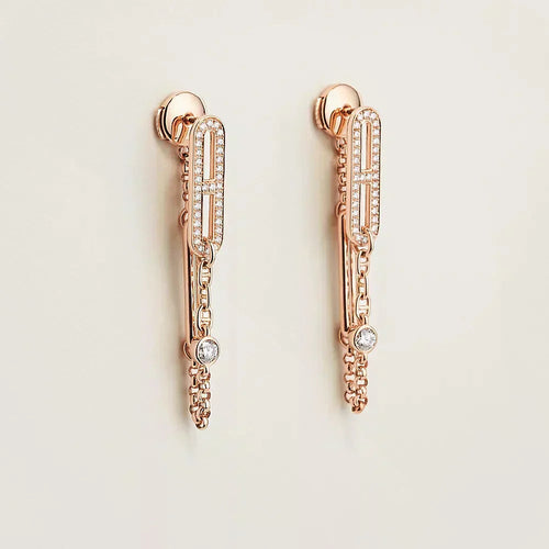 [Leaves]CHAINE CHAOS DIAMOND DROP EARRINGS