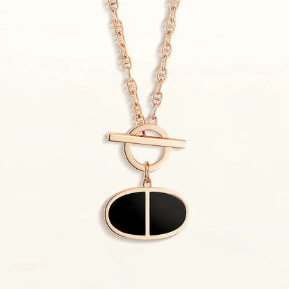 [Leaves]CHAINE VERSO BLACK CERAMIC NECKLACE