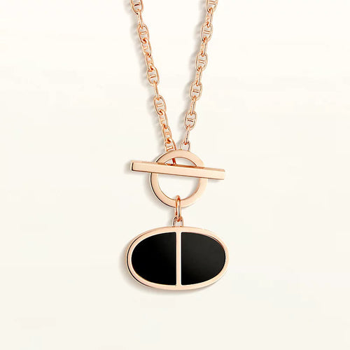 [Leaves]CHAINE VERSO BLACK CERAMIC NECKLACE