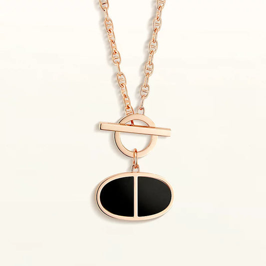 [Leaves]CHAINE VERSO BLACK CERAMIC NECKLACE