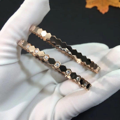 [Leaves]BEE LOVE ROSE GOLD DIAMOND BRACELET