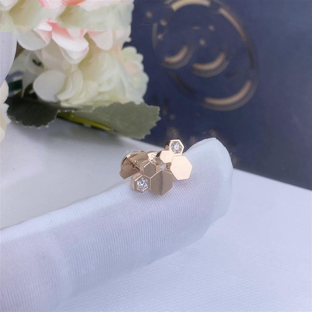 [Leaves]BEE LOVE ROSE GOLD DIAMOND EARRINGS