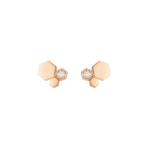 [Leaves]BEE LOVE ROSE GOLD DIAMOND EARRINGS