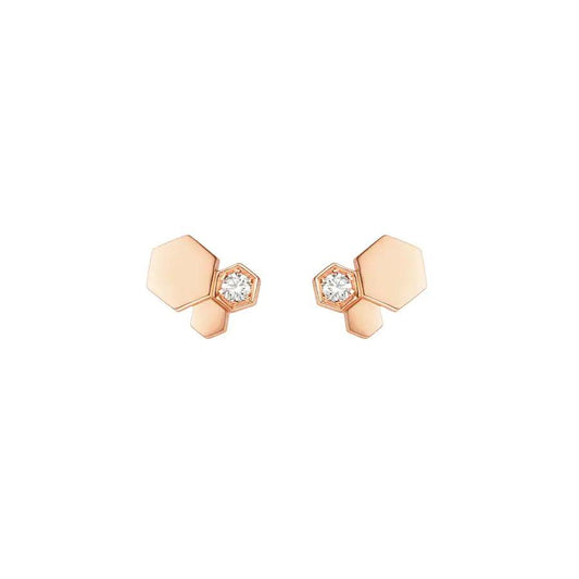 [Leaves]BEE LOVE ROSE GOLD DIAMOND EARRINGS