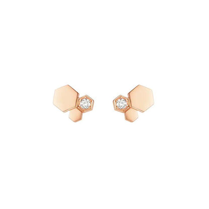 [Leaves]BEE LOVE ROSE GOLD DIAMOND EARRINGS