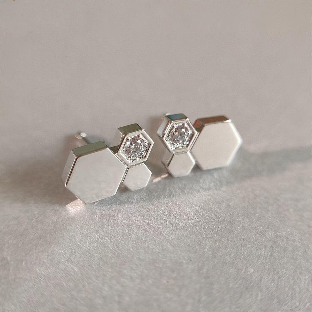 [Leaves]BEE LOVE SILVER DIAMOND EARRINGS
