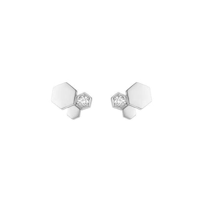 [Leaves]BEE LOVE SILVER DIAMOND EARRINGS