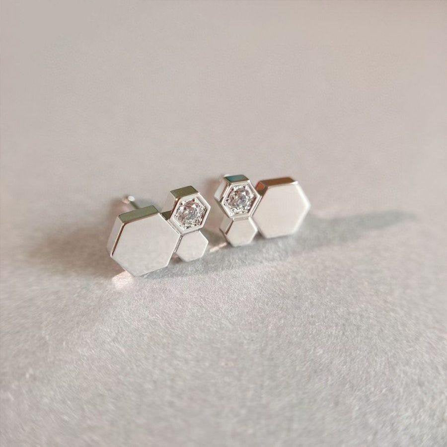 [Leaves]BEE LOVE SILVER DIAMOND EARRINGS