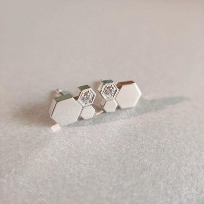 [Leaves]BEE LOVE SILVER DIAMOND EARRINGS