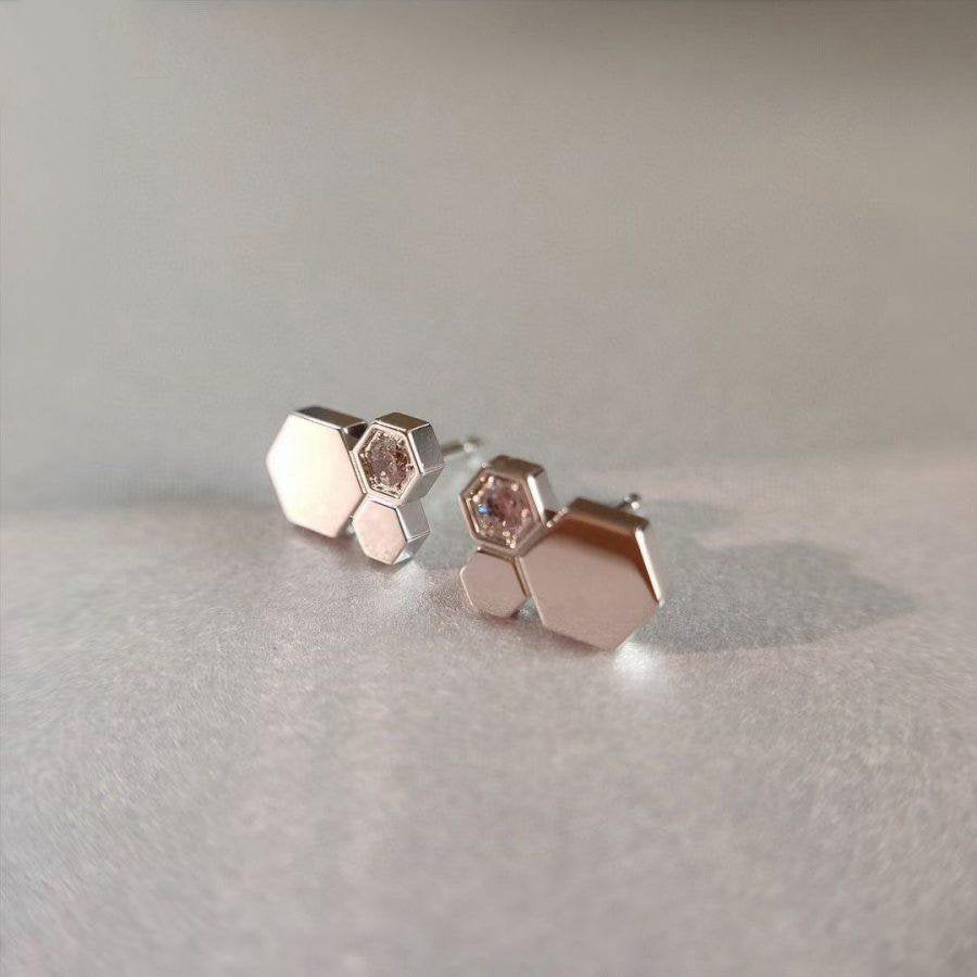[Leaves]BEE LOVE SILVER DIAMOND EARRINGS