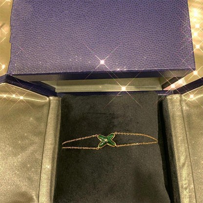 [Leaves]JEUX BRACELET MALACHITE ROSE GOLD 1 DIAMOND