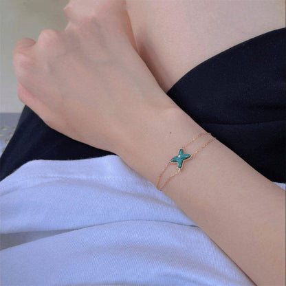 [Leaves]JEUX BRACELET MALACHITE ROSE GOLD 1 DIAMOND