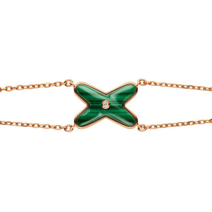 [Leaves]JEUX BRACELET MALACHITE ROSE GOLD 1 DIAMOND