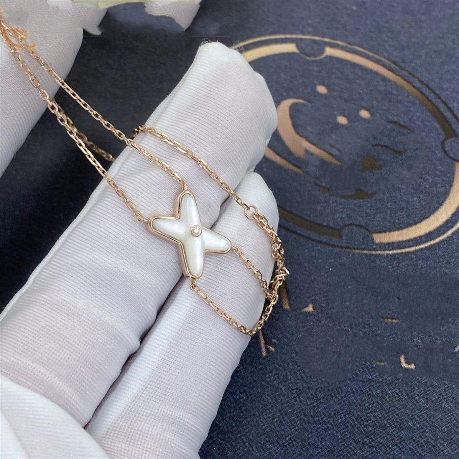 [Leaves]JEUX BRACELET WHITE MOP ROSE GOLD 1 DIAMOND