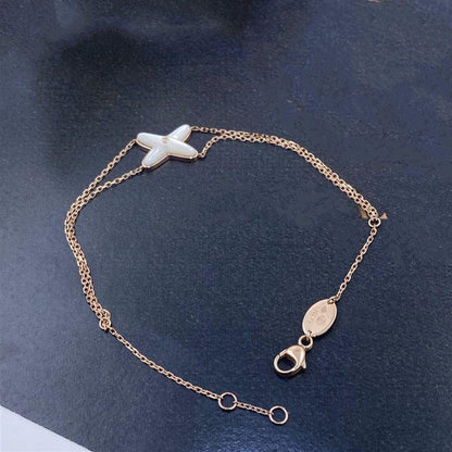 [Leaves]JEUX BRACELET WHITE MOP ROSE GOLD 1 DIAMOND