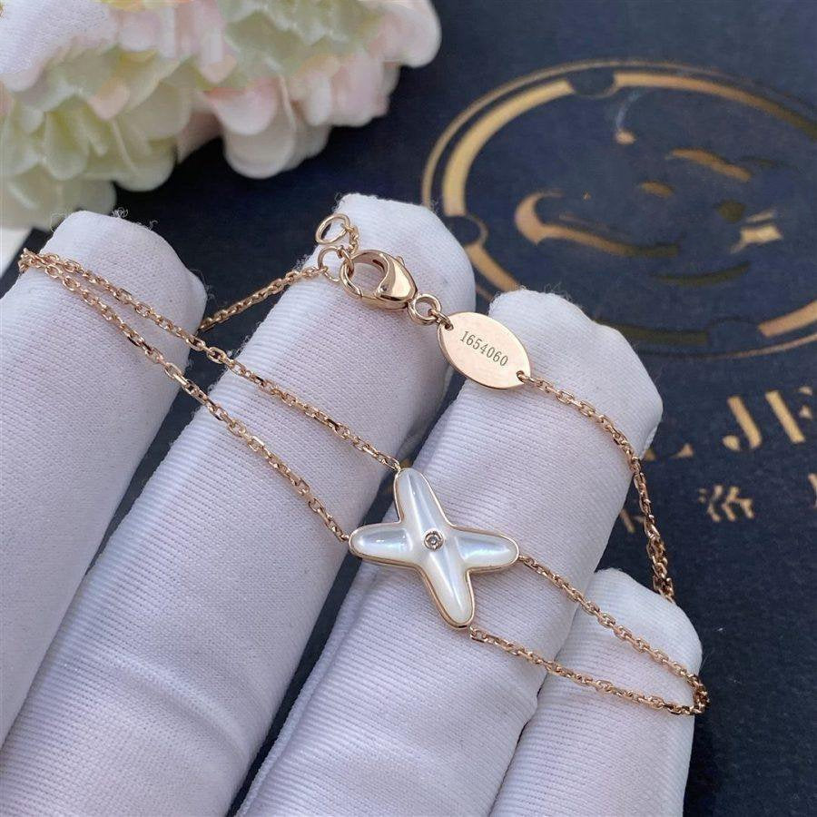 [Leaves]JEUX BRACELET WHITE MOP ROSE GOLD 1 DIAMOND