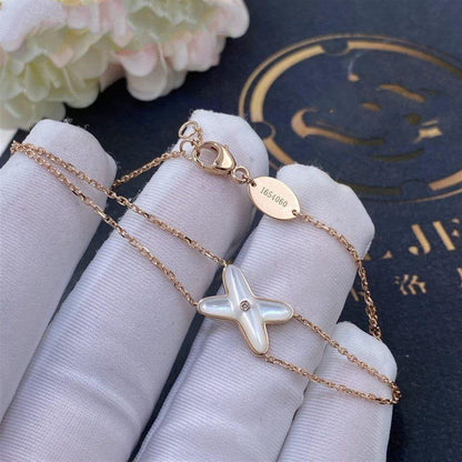[Leaves]JEUX BRACELET WHITE MOP ROSE GOLD 1 DIAMOND