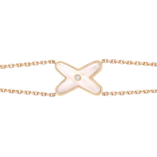 [Leaves]JEUX BRACELET WHITE MOP ROSE GOLD 1 DIAMOND