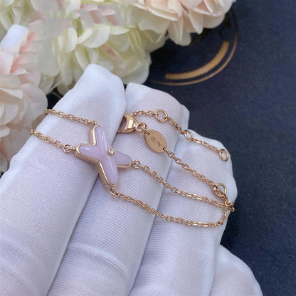 [Leaves]JEUX BRACELET PINK MOP ROSE GOLD 1 DIAMOND