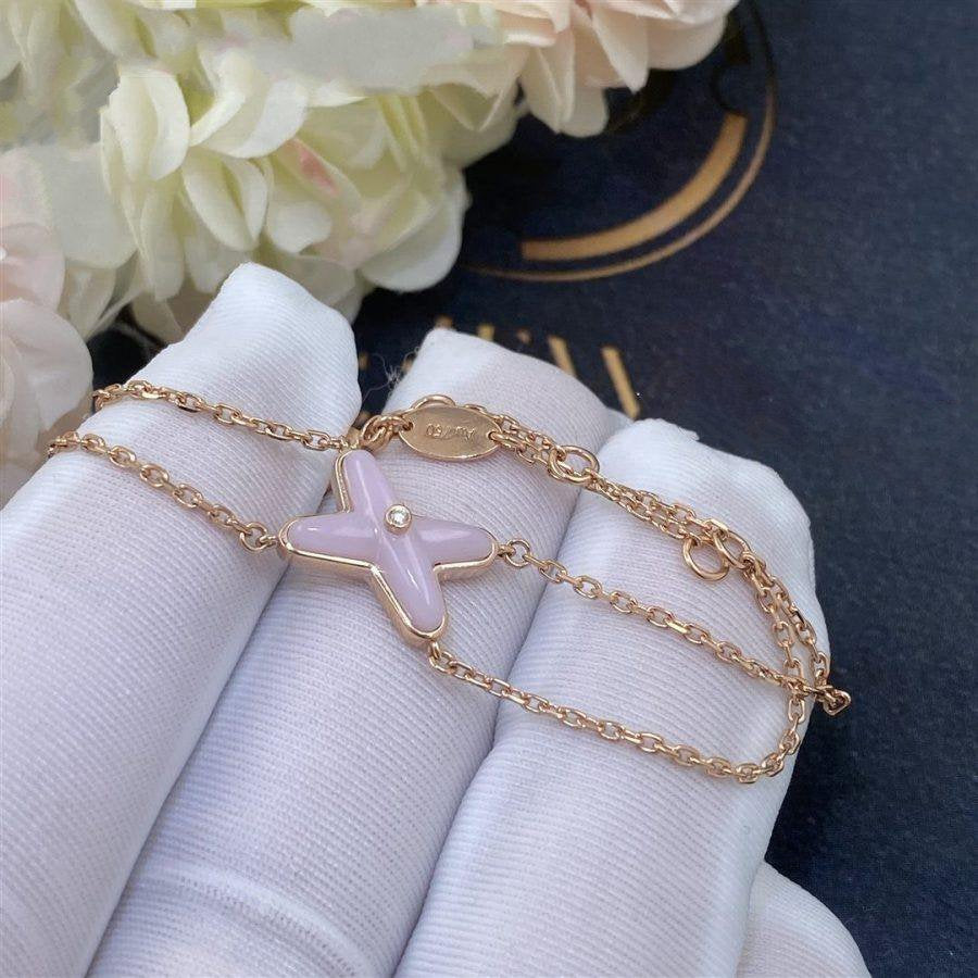[Leaves]JEUX BRACELET PINK MOP ROSE GOLD 1 DIAMOND