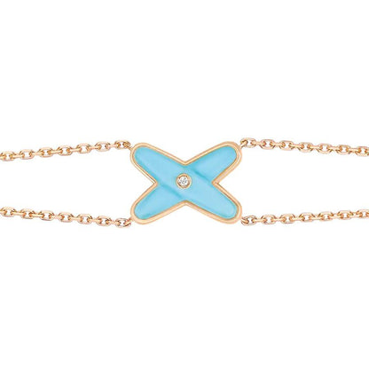 [Leaves]JEUX BRACELET TURQUOISE ROSE GOLD 1 DIAMOND
