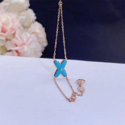 [Leaves]JEUX BRACELET TURQUOISE ROSE GOLD 1 DIAMOND
