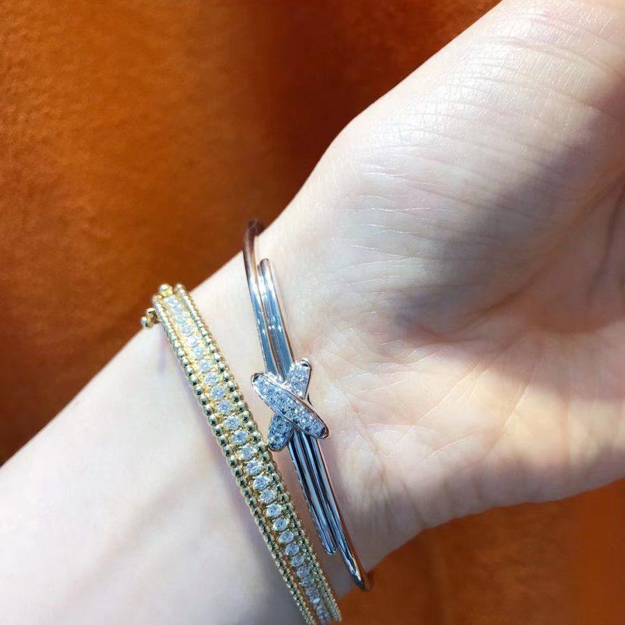 [Leaves]JEUX DE BRACELET SILVER DIAMONDS