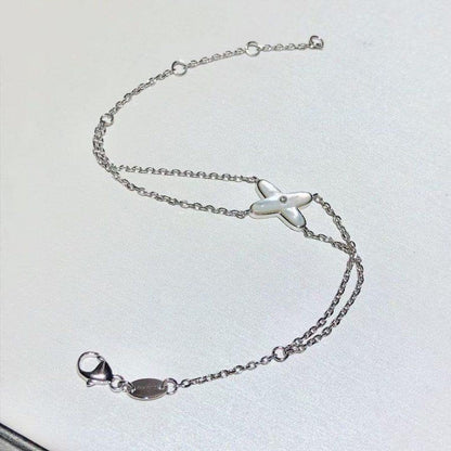 [Leaves]JEUX BRACELET WHITE MOP SILVER 1 DIAMOND
