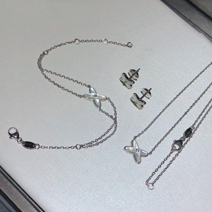 [Leaves]JEUX BRACELET WHITE MOP SILVER 1 DIAMOND