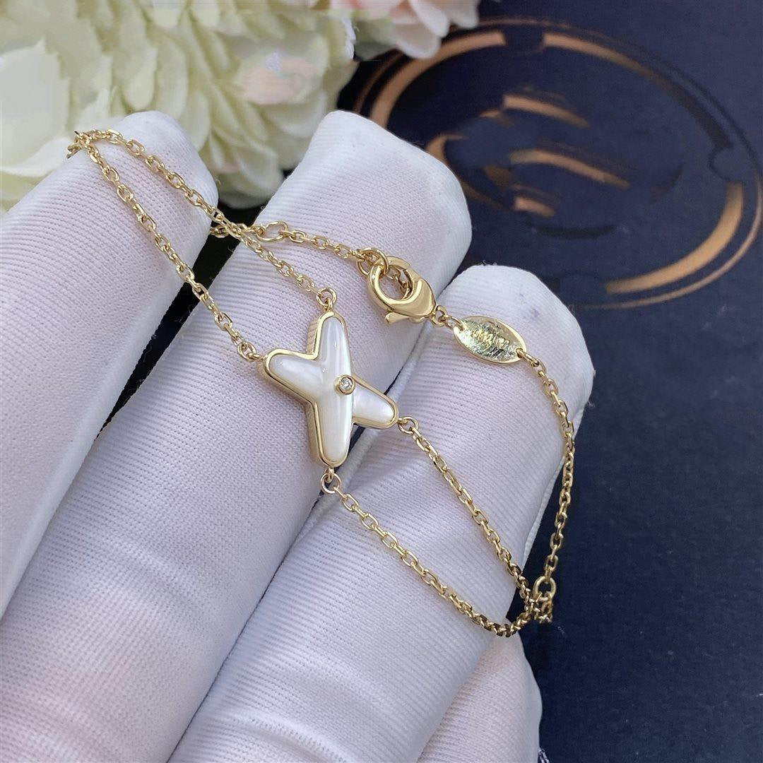 [Leaves]JEUX BRACELET WHITE MOP GOLD 1 DIAMOND