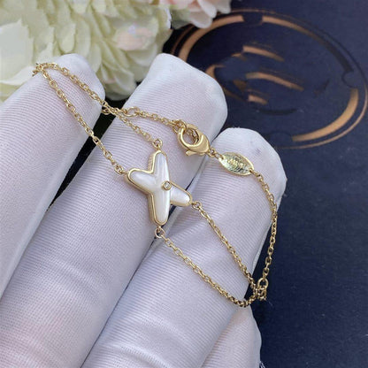 [Leaves]JEUX BRACELET WHITE MOP GOLD 1 DIAMOND