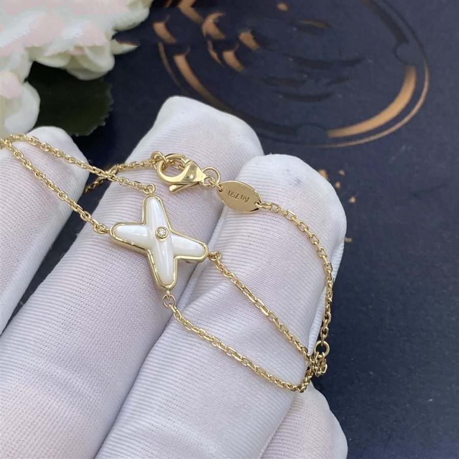 [Leaves]JEUX BRACELET WHITE MOP GOLD 1 DIAMOND