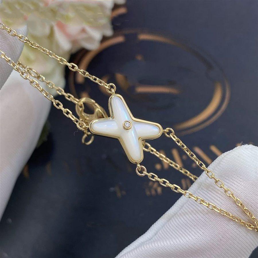 [Leaves]JEUX BRACELET WHITE MOP GOLD 1 DIAMOND