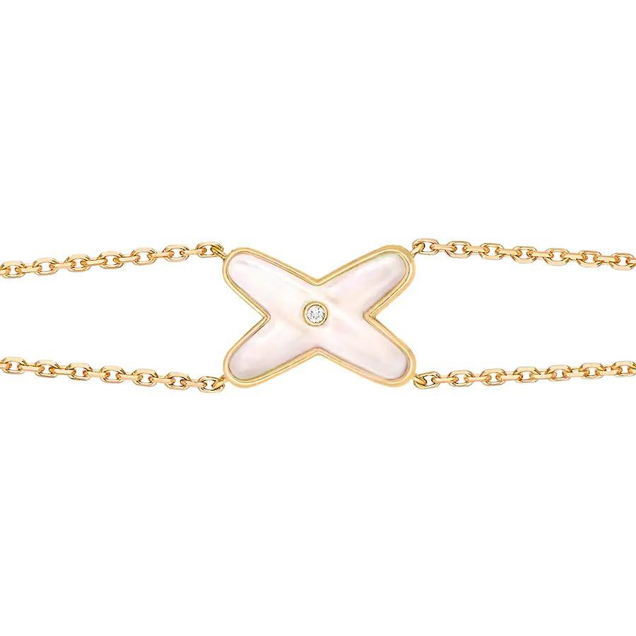 [Leaves]JEUX BRACELET WHITE MOP GOLD 1 DIAMOND