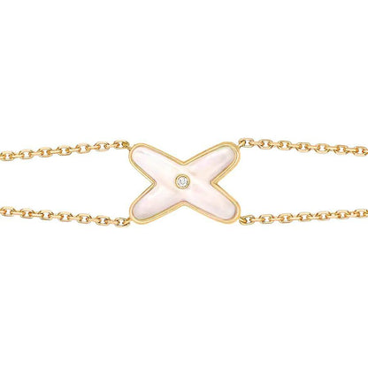 [Leaves]JEUX BRACELET WHITE MOP GOLD 1 DIAMOND
