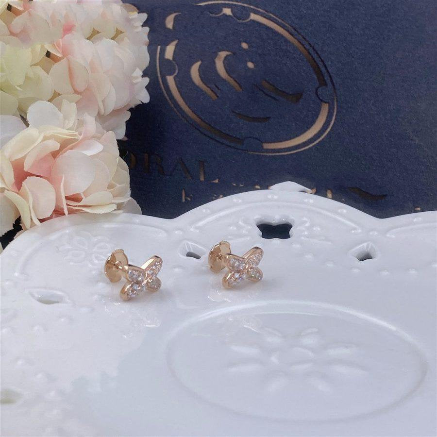[Leaves]JEUX DE ROSE GOLD DIAMOND EARRINGS