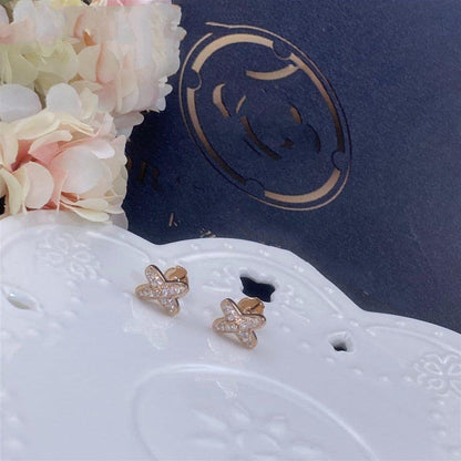 [Leaves]JEUX DE ROSE GOLD DIAMOND EARRINGS