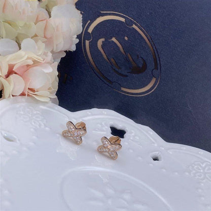 [Leaves]JEUX DE ROSE GOLD DIAMOND EARRINGS