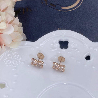 [Leaves]JEUX DE ROSE GOLD DIAMOND EARRINGS